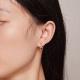 925 Sterling Silver Rose Gold Plated Earrings with CZ in Pavé Setting