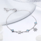 925 Sterling Silver Adjustable Bracelet for Women - 22cm