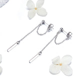 S925 Sterling Silver Plated Platinum Earrings for Women