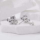 925 Sterling Silver Brass White Gold Plated Earrings with CZ for Women
