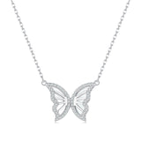 S925 Sterling Silver Plated Nacre & CZ Necklace, 40+5cm for Women