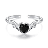 925 Sterling Silver Oxidized Pendant CZ Ring