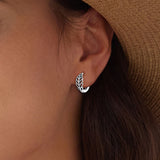 925 Sterling Silver Oxidized Earrings 12*5mm