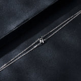 925 Sterling Silver Moissanite 1 Carat Bracelet for Women - White Gold Plated, 150+60mm