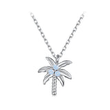 925 Sterling Silver + Nano Opal Stone Pendant Necklace for Women