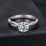 925 Sterling Silver Moissanite 0.65 Carat Ring Size 6 for Women