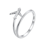 925 Sterling Silver Ring with Pavé Setting CZ, Size 6.0, Oxidized Finish for Women