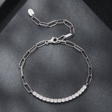 925 Sterling Silver + Moissanite White Gold 21cm Bracelet for Women
