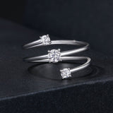 925 Sterling Silver 3mm Moissanite Ring for Women