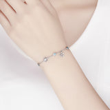925 Sterling Silver Adjustable Bracelet for Women - 22cm