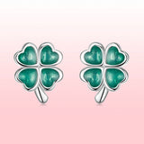 925 Sterling Silver Enamel Plated Platinum Earrings for Women