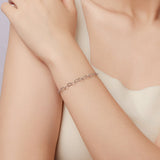 925 Sterling Silver Plated White Gold Adjustable Bracelet for Women