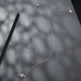925 Sterling Silver Moissanite Necklace 40+5cm in Length for Women