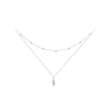 925 Sterling Silver Plated White Gold Adjustable Necklace