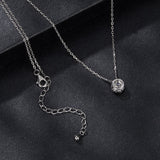 925 Sterling Silver Moissanite Necklace 40+5cm with Pavé Setting for Women