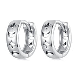 925 Sterling Silver Oxidized Earrings for Women 1.2*0.4cm