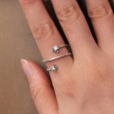 925 Sterling Silver Pavé Setting CZ Oxidized Ring for Women