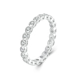 925 Sterling Silver 2mm Moissanite Ring Size 7 for Women