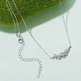 925 Sterling Silver White Gold Plated 40+5cm Necklace with CZ for Women