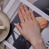 925 Sterling Silver Adjustable Flower Ring for Women