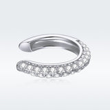 S925 Sterling Silver Pavé Set CZ Earrings - 1.1cm for Women