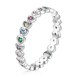 925 Sterling Silver & Platinum Plated 0.29cm CZ Ring for Women Size 6.0