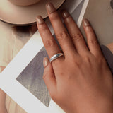 925 Sterling Silver Ring with Pavé Setting CZ, Width 2.2-5.8mm, Oxidized Silver, Women's Ring