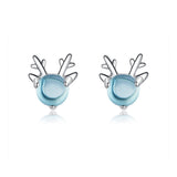 925 Sterling Silver Transparent Glass Earrings