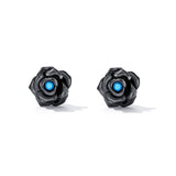 925 Sterling Silver Earrings with Turquoise and Black Gold Finish