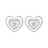 925 Sterling Silver White Gold Plated CZ Earrings