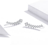 925 Sterling Silver Earrings with Pavé Setting CZ - 2.9*0.7cm