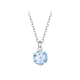 925 Sterling Silver Moissanite 6.5mm Diamond-like Pendant Necklace for Women
