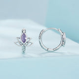 925 Sterling Silver Earrings with Pavé Setting CZ - 1.3x1.0cm - Oxidized Silver for Women