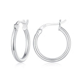 925 Sterling Silver Plated Platinum Earrings 24x2mm for Women
