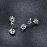 925 Sterling Silver Moissanite 0.50 Carat Earrings for Women