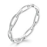 925 Sterling Silver 0.3cm Platinum Plated Ring