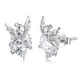 925 Sterling Silver White Gold Plated 1.4x0.9cm Pavé CZ Earrings for Women