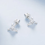 925 Sterling Silver Earrings with Pavé Setting CZ