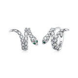 925 Sterling Silver Earrings with Pavé Setting CZ in Oxidized Finish
