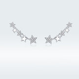 925 Sterling Silver Earrings with Plated Platinum and Pavé Setting CZ