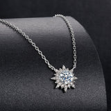 925 Sterling Silver 0.5 Carat Moissanite Necklace in White Gold Plating for Women