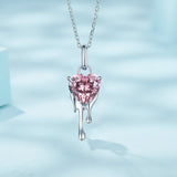 925 Sterling Silver Adjustable Necklace with Pavé Setting CZ & Pendant for Women