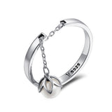 S925 Sterling Silver Ring Width 0.2CM Bead 0.6CM for Women