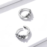 S925 Oxidized Silver Earrings 1.2*0.5cm for Women