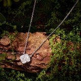 925 Sterling Silver White Gold Plated Moissanite 40+5cm Necklace for Women