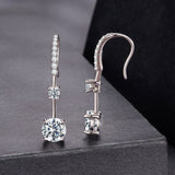 925 Sterling Silver Moissanite 1.00 Carat Earrings for Women