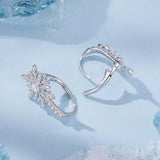 925 Sterling Silver Earrings with Pavé Setting CZ in White Gold for Women