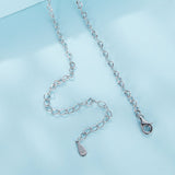 925 Sterling Silver Necklace with Platinum Plating, 395+55mm Length, 3.0mm Width for Women