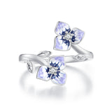 S925 Sterling Silver Enamel CZ Pavé Setting Ring for Women
