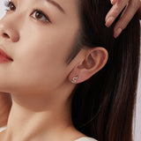 925 Sterling Silver Hoop Earrings with White Gold Plating and CZ Stones
